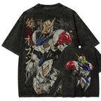 Gundam Barbatos Lupus Rex T Shirt Men IBO Vintage Acid Wash Mecha Streetwear  Retro Japanese Anime Cotton Graphic Tees