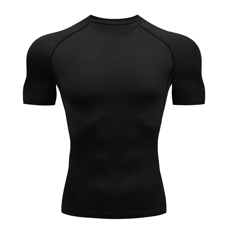 Stylish Short Sleeve Compression Shirts for Men Gym Workout Running Quick Dry T-Shirt Tops Summer Athletic Undershirt Rash Guard
