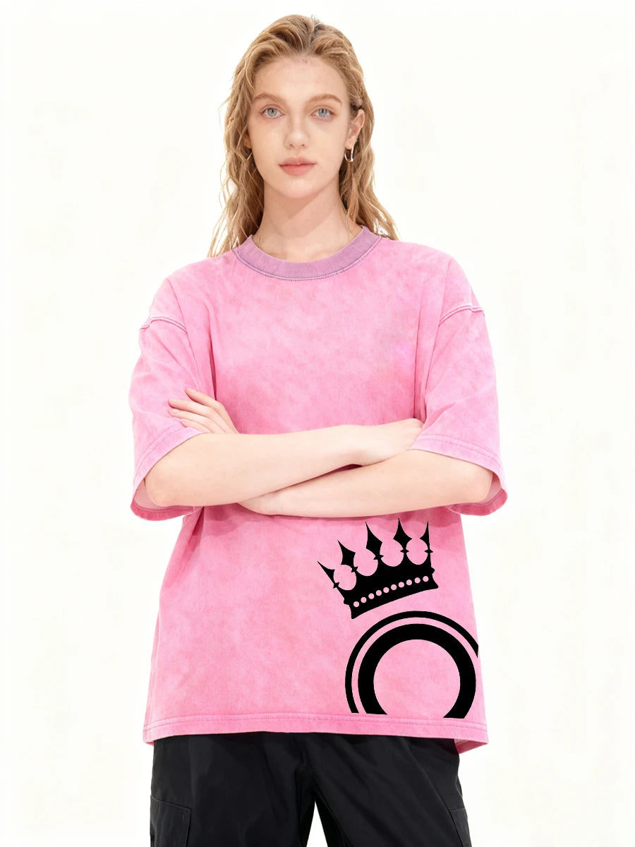 Summer Casual Washed T-Shirt Comfortable And Breathable Suitable For Home Printed Short Sleeved Shirt Everyday Fitness Running