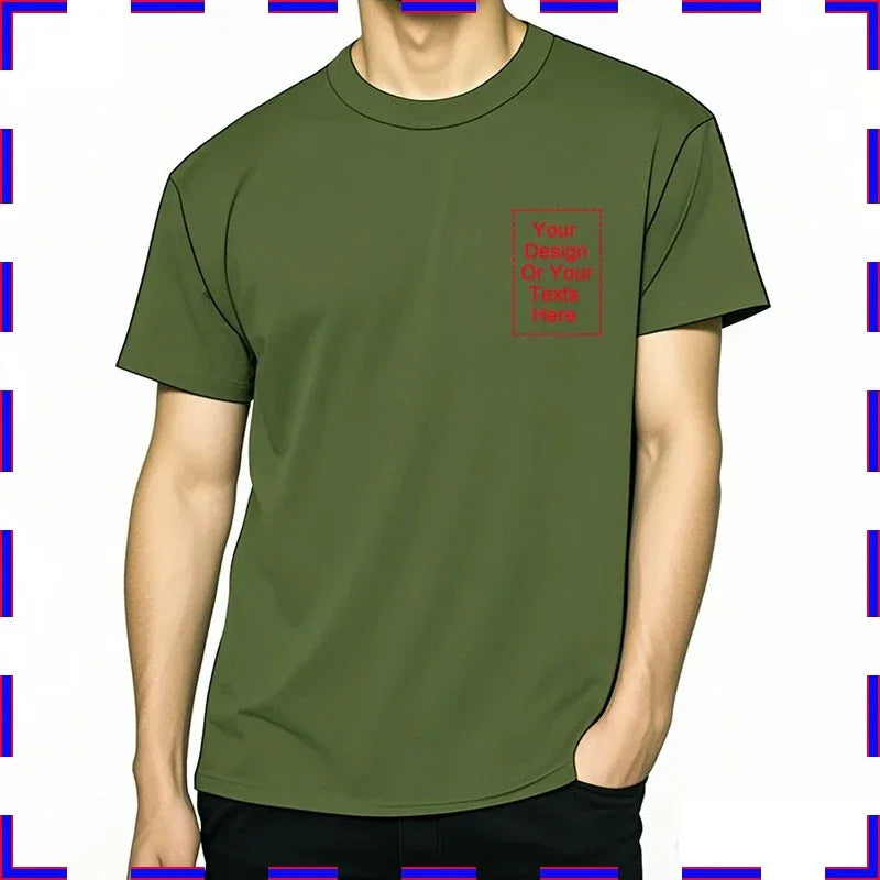 Your Design Here T Shirts Cotton Custom T-Shirt Make Your Design Logo Text for Men and Women Personalized Tshirt Summer Presents