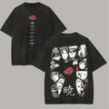 Akatsuki T Shirt Naruto Pain Itachi All Members Vintage Acid Wash Streetwear Retro Anime Graphic Men Tees Clothing 2026 Y2k