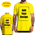 Custom T Shirt for Men Front Back Print Make Your Design Logo Text Gift Tshirt 100% Cotton Made in US
