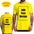 Custom T Shirt for Men Front Back Print Make Your Design Logo Text Gift Tshirt 100% Cotton Made in US