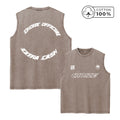 Men's Distressed Letter Print Washed Vest Retro Street Style Loose Fitting Pure Cotton Sleeveless Top Summer Gym Commute Vest