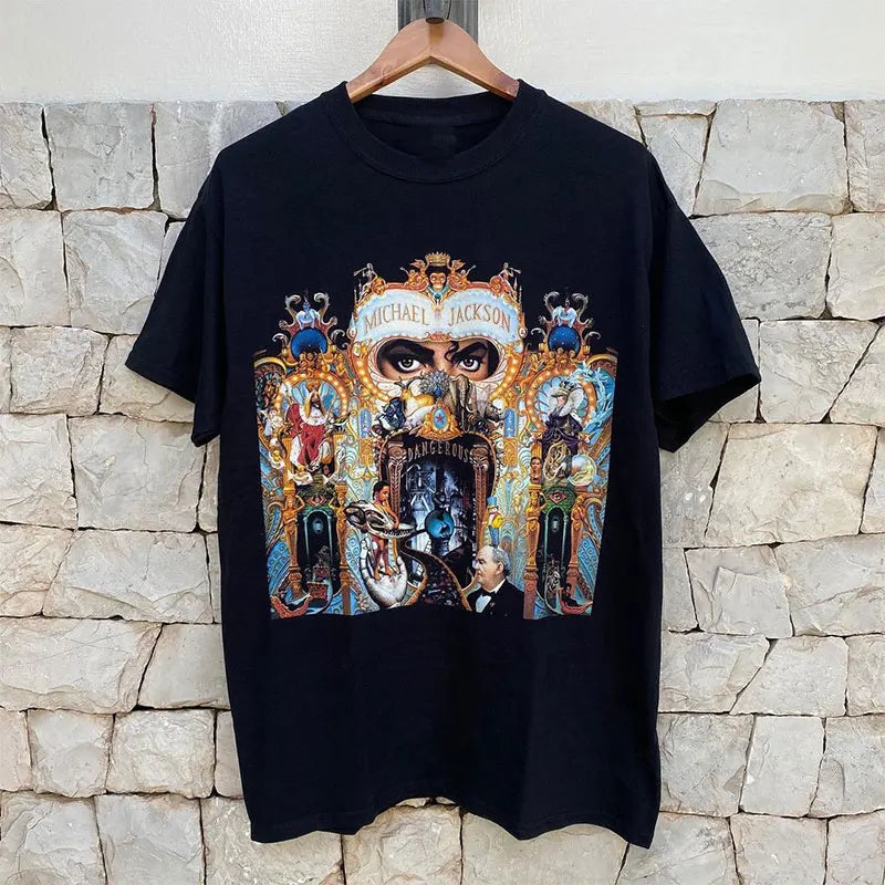 European and American Tribute To Classic Michael Jackson Michael Jackson Short-sleeved Men's and Women's Trend T-shirt