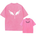 Men's Wing Print Washable T-Shirt Casual Stylish Comfortable Pure Cotton Short Sleeve Street Style Hip Hop Machine Washable