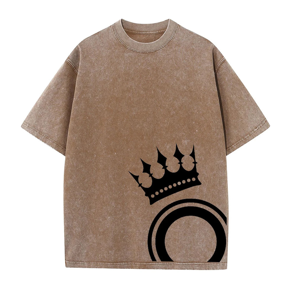 Summer Casual Washed T-Shirt Comfortable And Breathable Suitable For Home Printed Short Sleeved Shirt Everyday Fitness Running