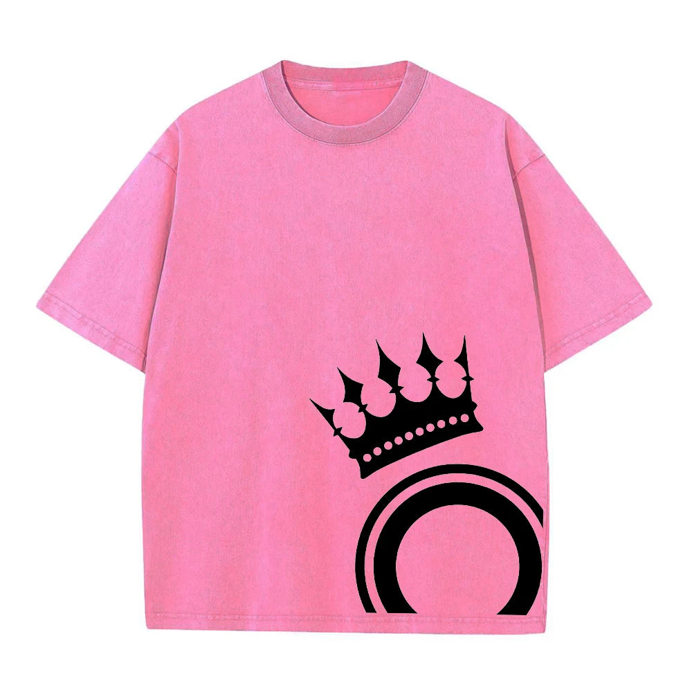 Summer Casual Washed T-Shirt Comfortable And Breathable Suitable For Home Printed Short Sleeved Shirt Everyday Fitness Running