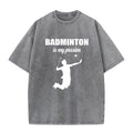 Men's Fashion Printed Washed Distressed T-Shirt Heavyweight Pure Cotton Loose Fit Casual Oversized Retro Crew Neck Short Sleeve