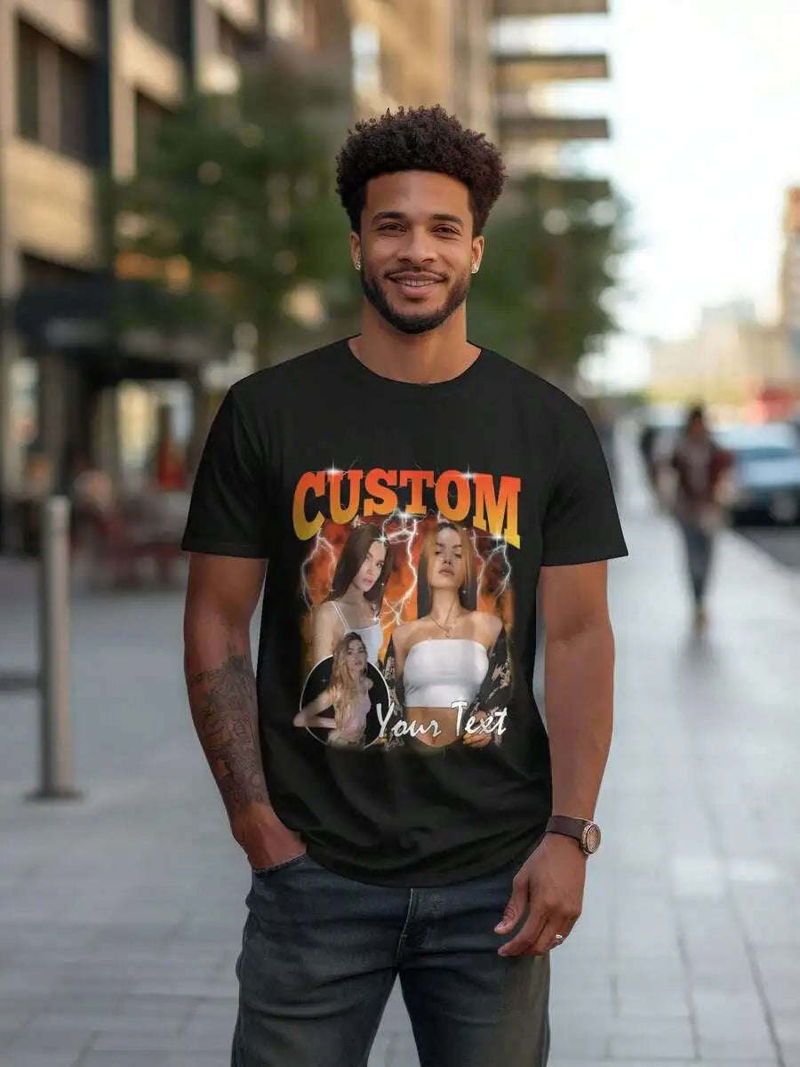 Customized T Shirt Custom Bootleg Rap Tee Shirt For Boyfriend Girlfriend Wife,Family,Personalized