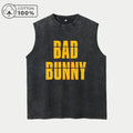 Men's Retro Distressed Letter Print Vest Casual Pure Cotton Loose Sleeveless Street Style Hip Hop Trend Vest New Summer Arrival
