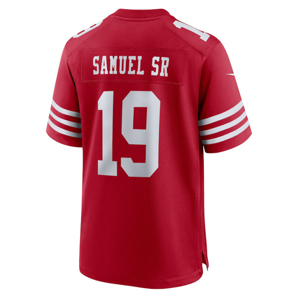 SF.49ers #19 Deebo Samuel Sr Scarlet Team Game Jersey AmberGomez