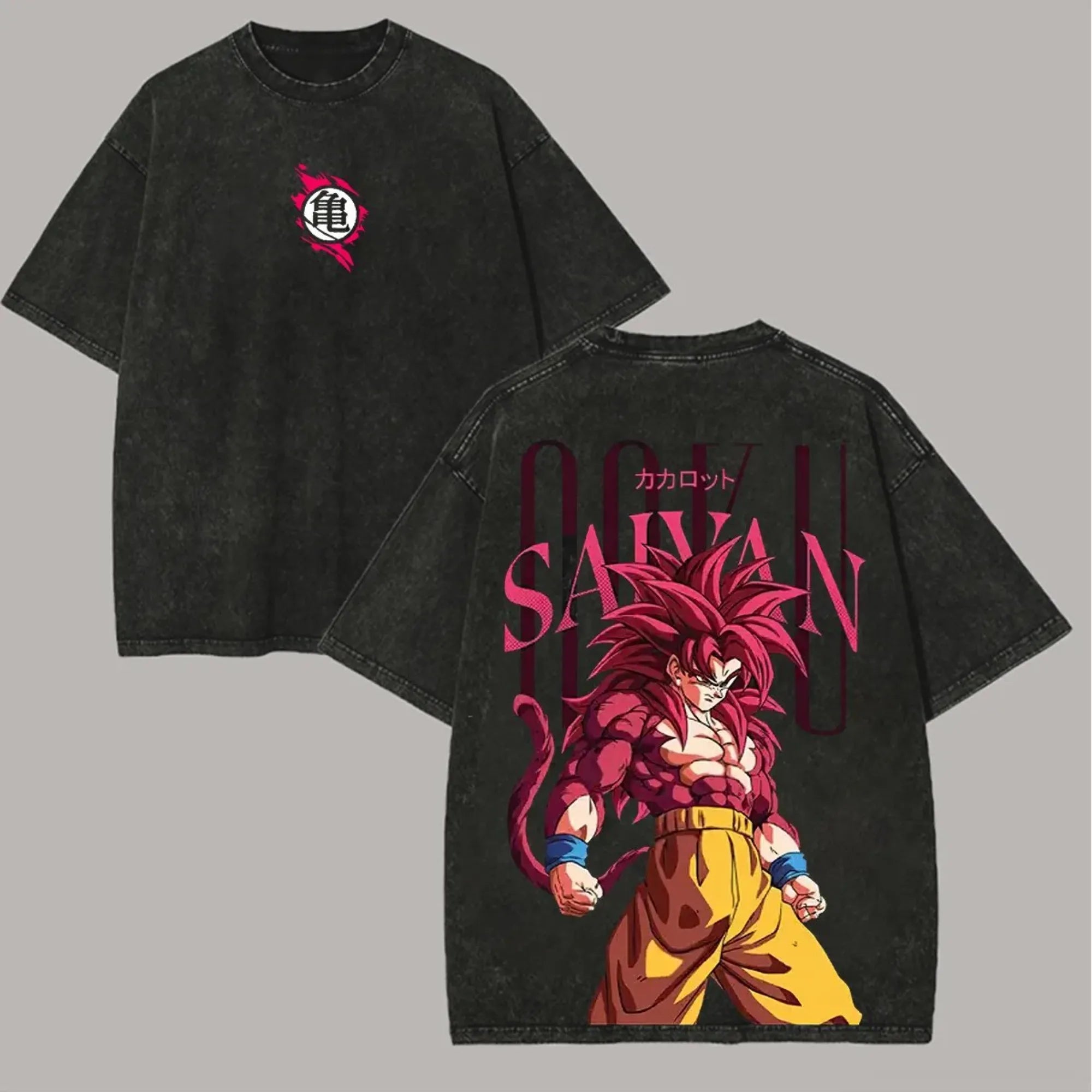 Dragon Ball Goku Oversized Anime T-shirt Man Women Vintage Washed Short Sleeve Tee Streetwear Loose Casual Top Summer Y2k