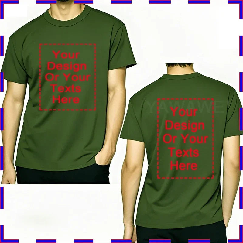 Your Design Here T Shirts Cotton Custom T-Shirt Make Your Design Logo Text for Men and Women Personalized Tshirt Summer Presents