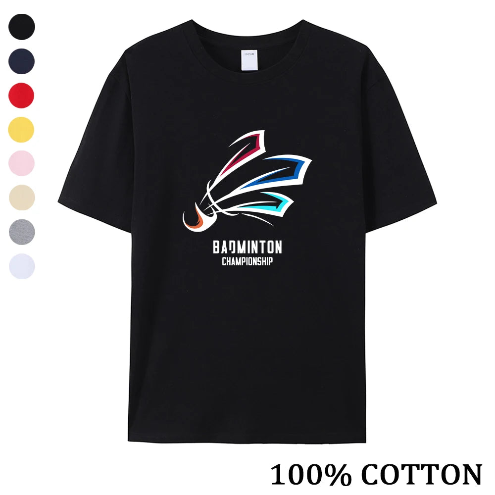 Men's 100% Cotton Badminton Print T Shirt Multiple Colors Available Summer Vacation Casual Sports Fitness Training Short Sleeve