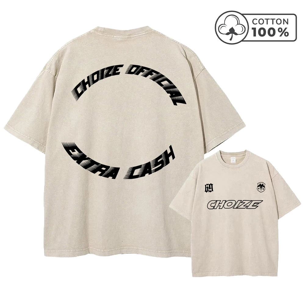 Men's Letter Print Washed T Shirt Fashionable Casual Pure Cotton Crew Neck Short Sleeve Summer Commuter Trendy Hip Hop Top