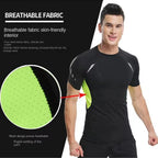 Stylish Short Sleeve Compression Shirts for Men Gym Workout Running Quick Dry T-Shirt Tops Summer Athletic Undershirt Rash Guard