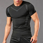 Stylish Short Sleeve Compression Shirts for Men Gym Workout Running Quick Dry T-Shirt Tops Summer Athletic Undershirt Rash Guard