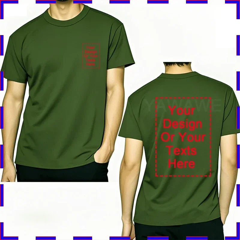 Your Design Here T Shirts Cotton Custom T-Shirt Make Your Design Logo Text for Men and Women Personalized Tshirt Summer Presents
