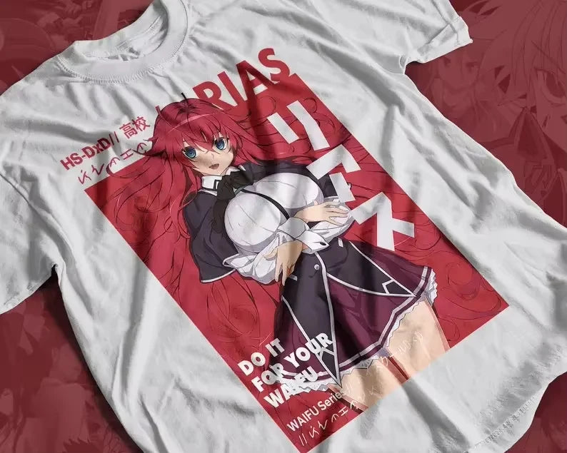 Rias Gremory Anime T-shirt Unisex Anime Lovers Shirt  Graphic Manga Shirt Cheap Clothing Y2k Clothes Man Men's T-shirts
