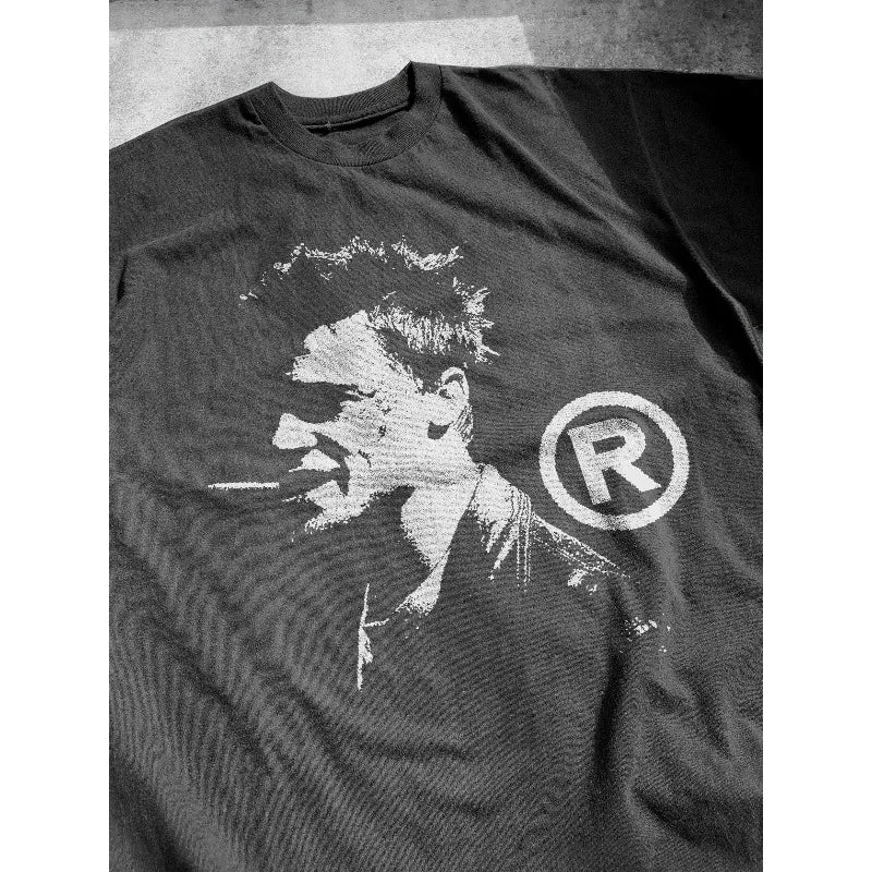 American Retro "Fight Club" T-shirt for All Seasons Men and Women, Casual and Fashionable Street Wear