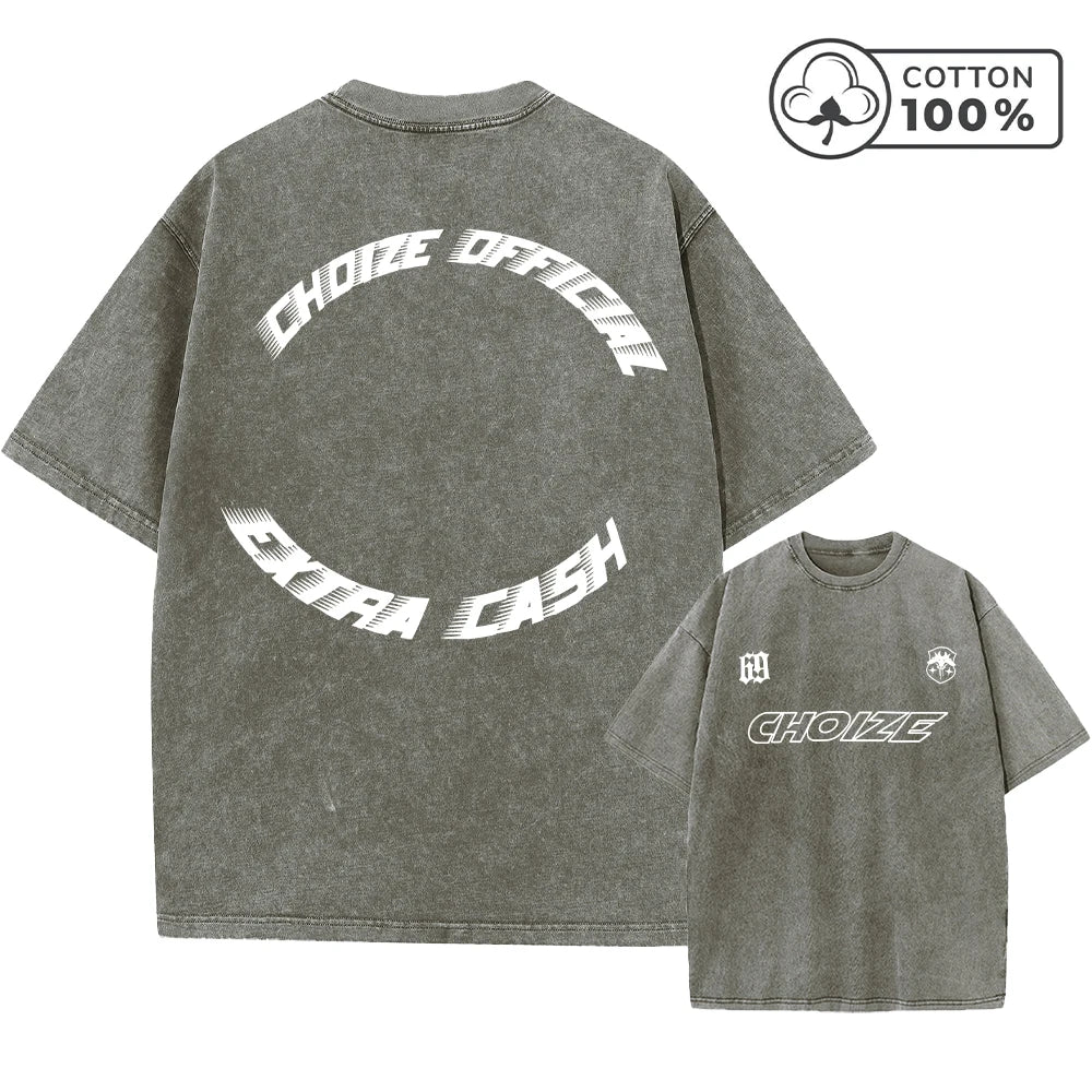 Men's Letter Print Washed T Shirt Fashionable Casual Pure Cotton Crew Neck Short Sleeve Summer Commuter Trendy Hip Hop Top