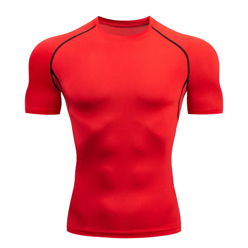 Stylish Short Sleeve Compression Shirts for Men Gym Workout Running Quick Dry T-Shirt Tops Summer Athletic Undershirt Rash Guard