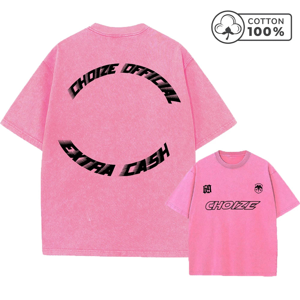 Men's Letter Print Washed T Shirt Fashionable Casual Pure Cotton Crew Neck Short Sleeve Summer Commuter Trendy Hip Hop Top