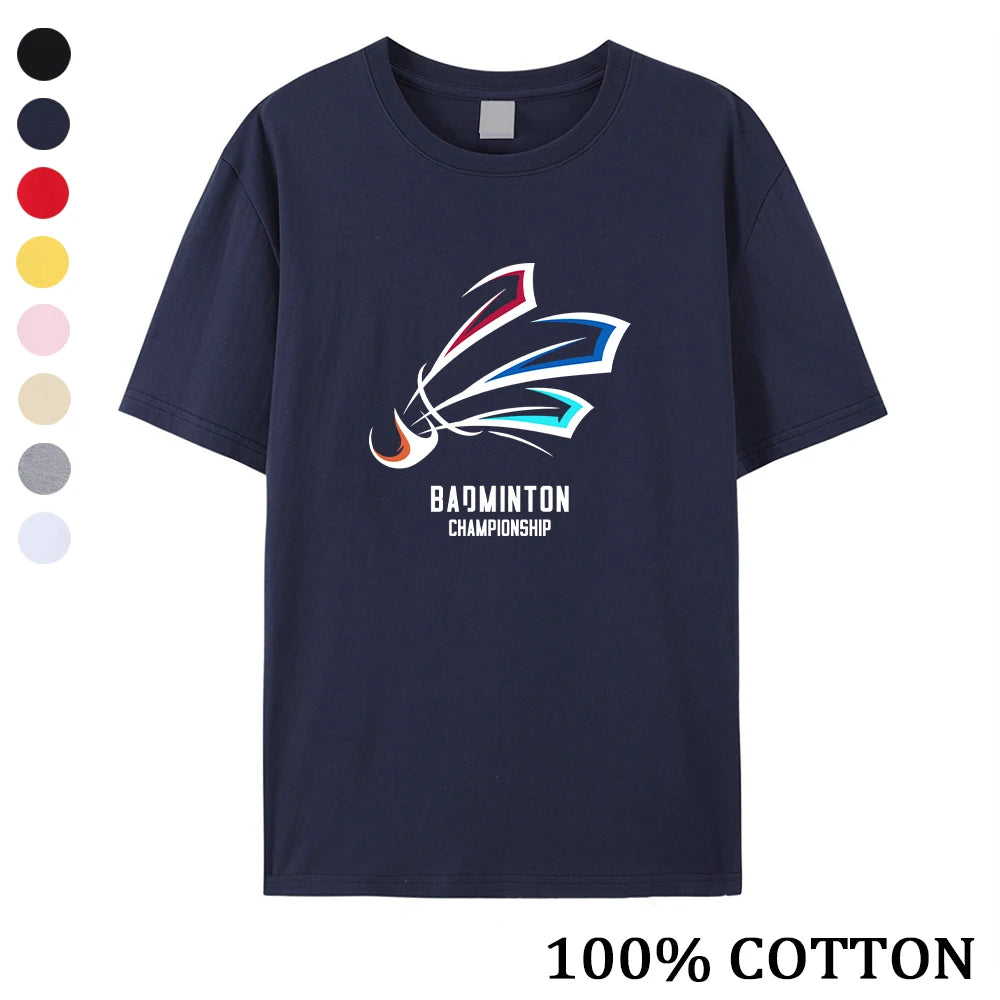 Men's 100% Cotton Badminton Print T Shirt Multiple Colors Available Summer Vacation Casual Sports Fitness Training Short Sleeve