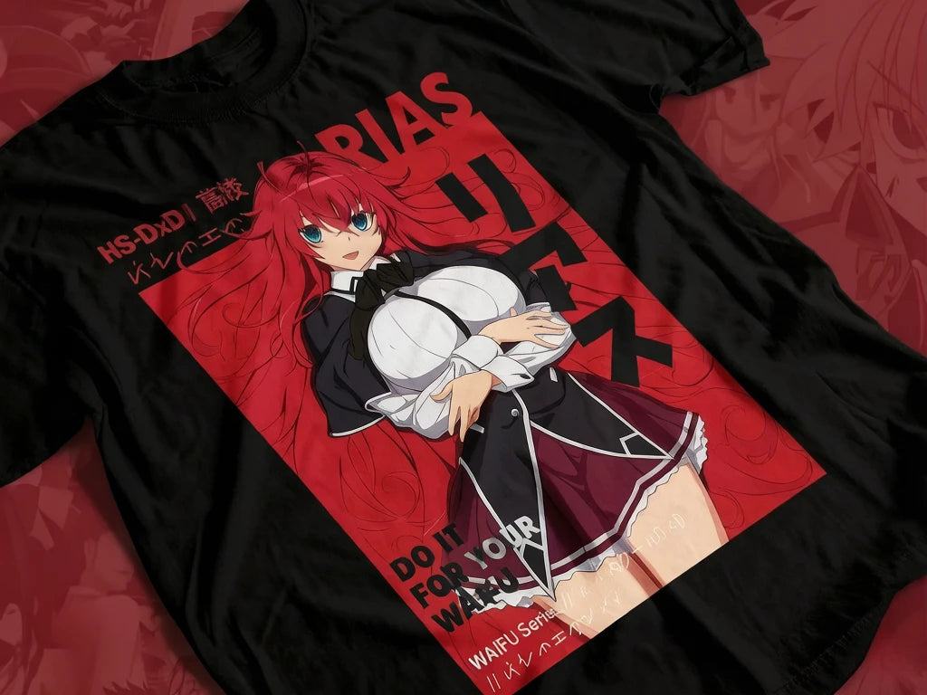 Rias Gremory Anime T-shirt Unisex Anime Lovers Shirt  Graphic Manga Shirt Cheap Clothing Y2k Clothes Man Men's T-shirts
