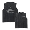 Men's Printed Washed Vest Summer Bestseller Retro Distressed Pure Cotton Short Sleeved Casual Wear For Home And Outings