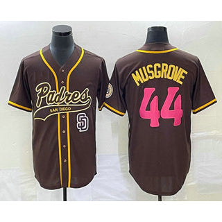 San Diego Padres #44 Joe Musgrove Brown AmberGomez NEW 2023 City Connect Cool Base Stitched Jersey