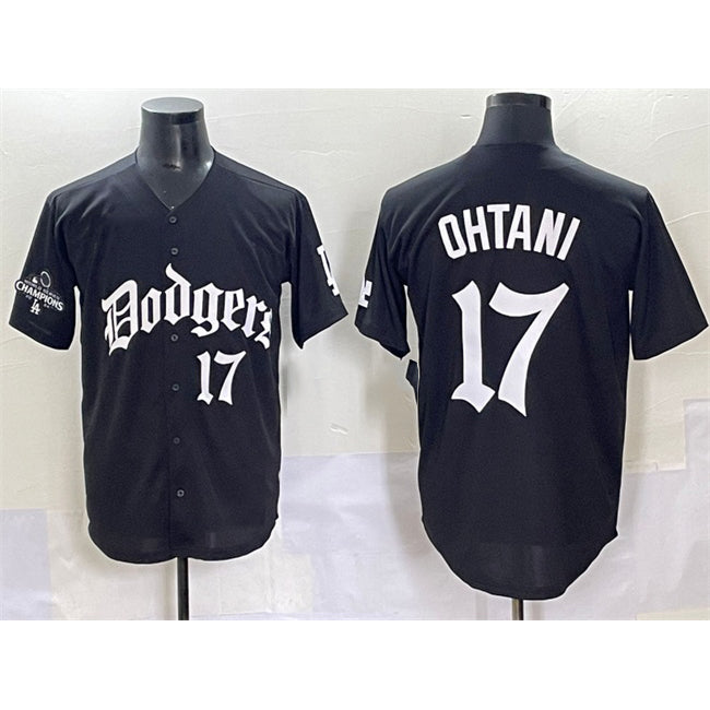 Los Angeles Dodgers #17 Shohei Ohtani Black AmberGomez 2025 LA Gothic Style With 2024 World Series Champions Patch Vapor Premier Limited Stitched Jersey