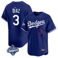Los Angeles Dodgers #3 Edwin D¨ªaz Player Royal AmberGomez World Series Meet Limited Home Stitched Jerseys
