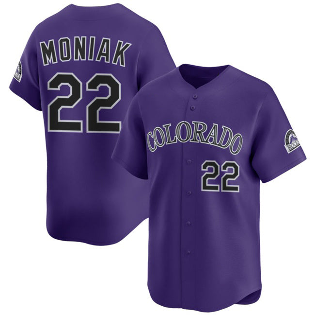 Colorado Rockies #22 Mickey Moniak Purple AmberGomez Limited Stitched Jersey
