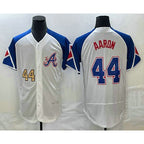 Atlanta Braves #44 Hank Aaron Number White AmberGomez 2023 City Connect Flex Base Stitched Jersey 2