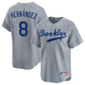 Los Angeles Dodgers #8 Enrique Hern¨¢ndez Player Gray AmberGomez Game Limited Home Stitched Jerseys