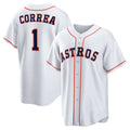 Houston Astros #1 Carlos Correa White AmberGomez Home Replica Jersey