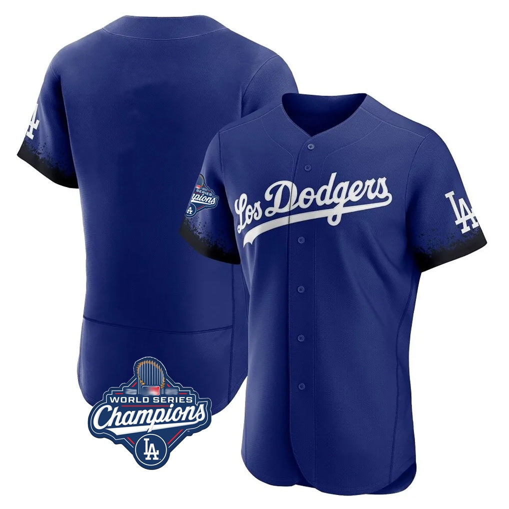 Los Angeles Dodgers Blank Player Royal AmberGomez City Connect Elite Home World Series Meet Stitched Jerseys