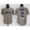 New York Yankees #2 Derek Jeter Gray AmberGomez Cool Base Stitched Jersey