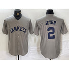 New York Yankees #2 Derek Jeter Gray AmberGomez Cool Base Stitched Jersey