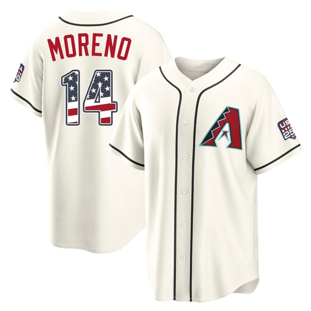 Arizona Diamondbacks #14 Gabriel Moreno Player Cream AmberGomez USA 250 Fourth of July Home Game Stitched Jerseys