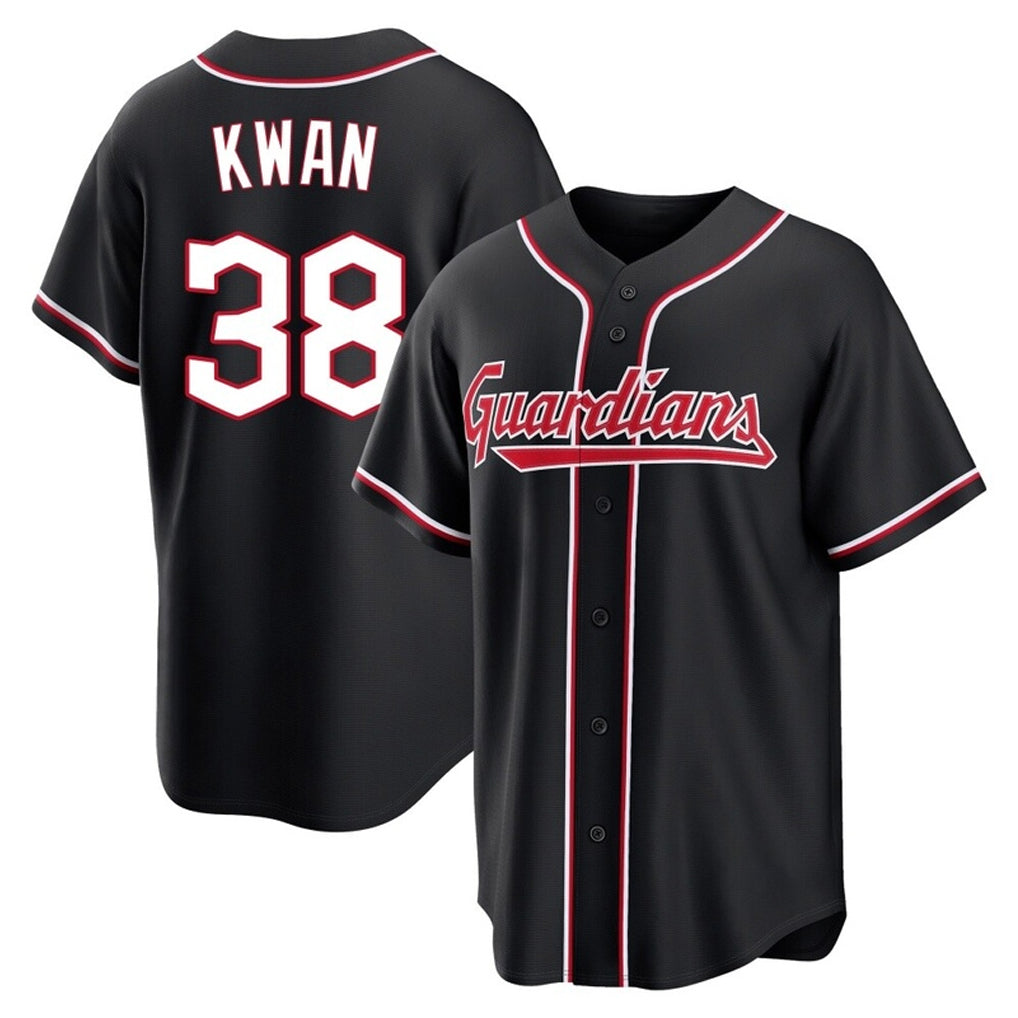 Cleveland Guardians #38 Steven Kwan Player Black AmberGomez Fashion Out Home Game Stitched Jerseys