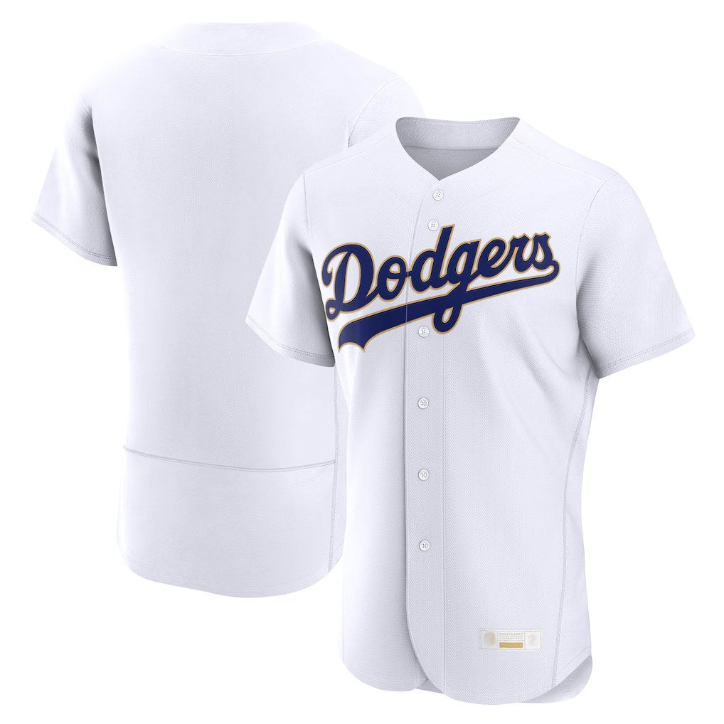 Los Angeles Dodgers Blank Player Gold White AmberGomez 2026 Collection Stadium Limited Elite Stitched Jerseys