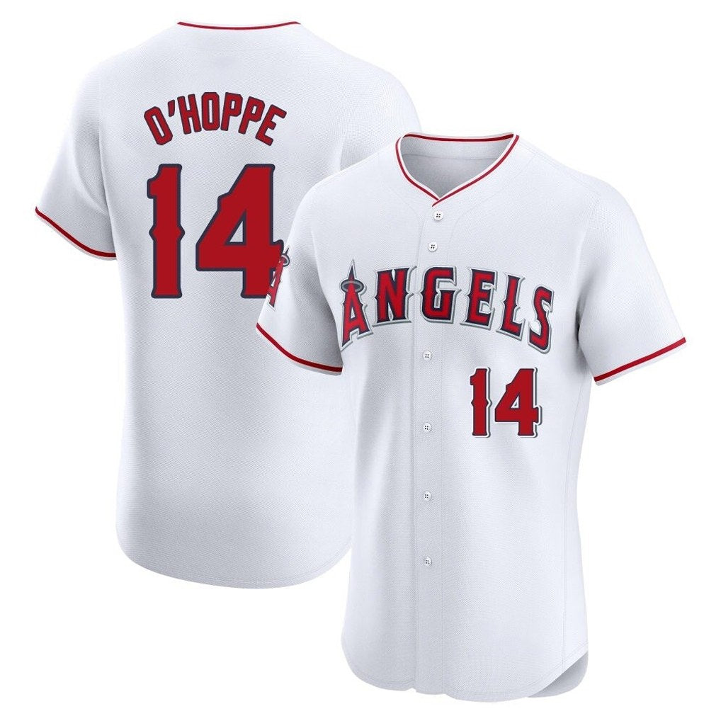 Los Angeles Angels #14 Logan O'Hoppe Player White AmberGomez Limited Elite Stitched Home Jerseys