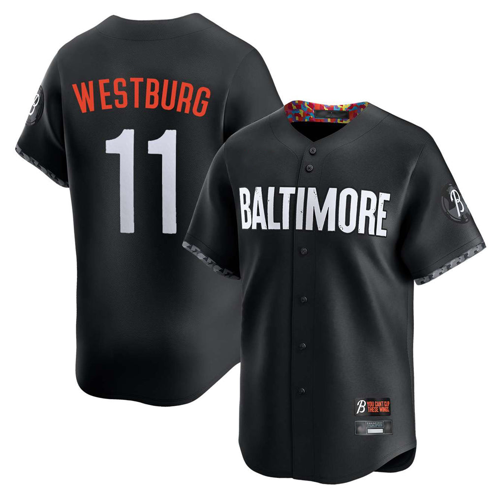 Baltimore Orioles #11 Jordan Westburg Player Black AmberGomez City Connect Limited Home Game Stitched Jerseys