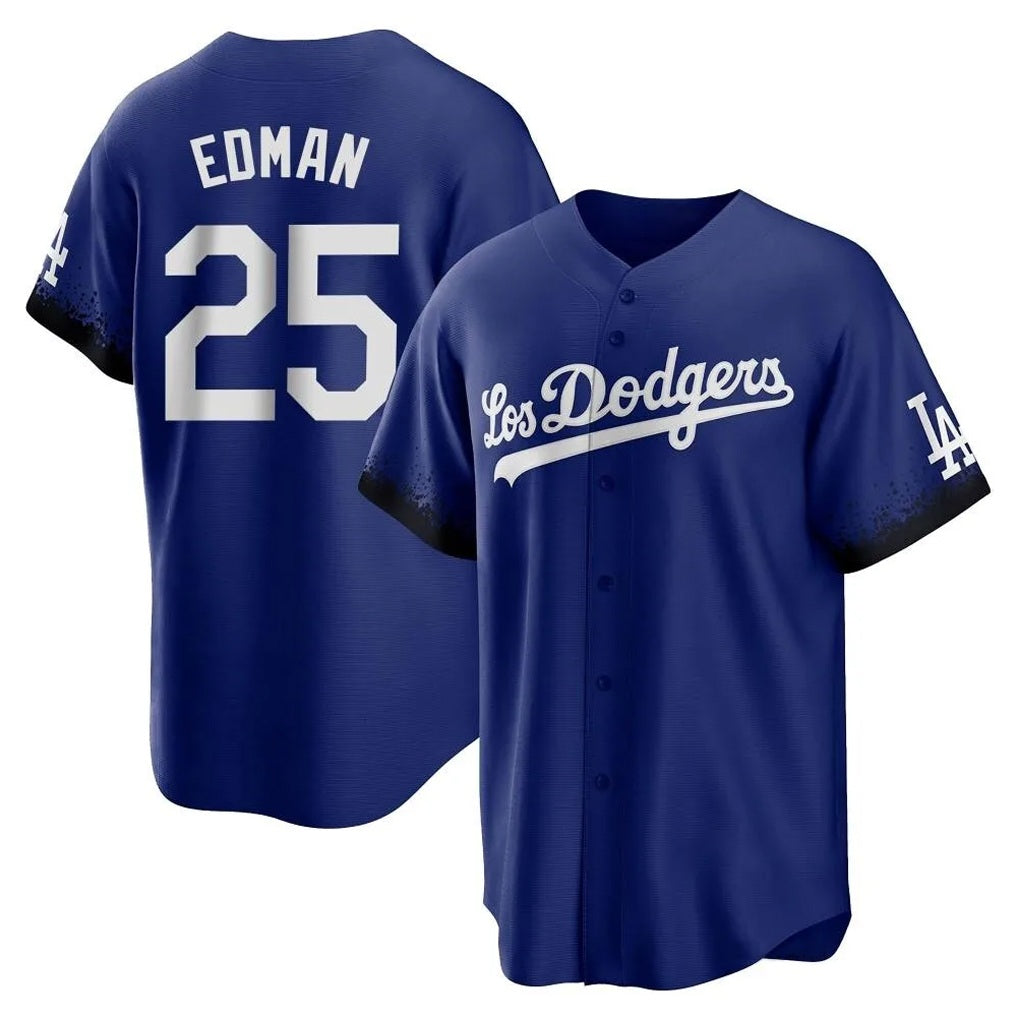 Los Angeles Dodgers #25 Tommy Edman Player Royal AmberGomez City Connect Home Game Stitched Jerseys