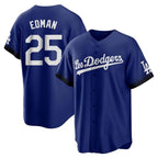 Los Angeles Dodgers #25 Tommy Edman Player Royal AmberGomez City Connect Home Game Stitched Jerseys