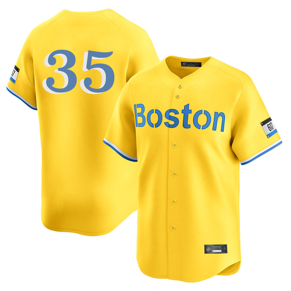 Boston Red Sox #35 Garrett Crochet Player Yellow AmberGomez Limited Home Game Stitched Jerseys1