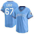 Kansas City Royals #67 Seth Lugo Player Light Blue AmberGomez Limited Throwback Cooperstown Collection T-shirt Stitched Jerseys